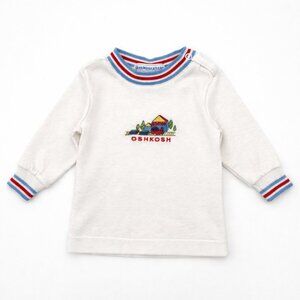 Vintage 90s OshKosh B'gosh Baby Long Sleeve Shirt/Top 6-9M USA Embroidered